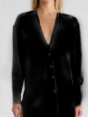 NWT  Theory Wool Button Down Long Cardigan Size P